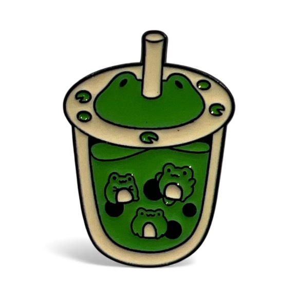 Accessories - Frog Boba Tea Enamel Pin – Cute Frog/Toad Design – NWT
